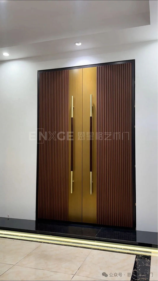 ENXGE Classic Woodgrain Aluminum Entry Door | Where Organic Warmth Meets Industrial Precision